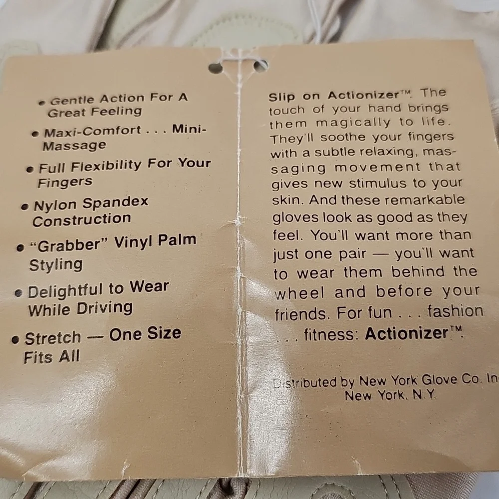 VTG Actionizer‎ Cream Stretchy Outside Gloves